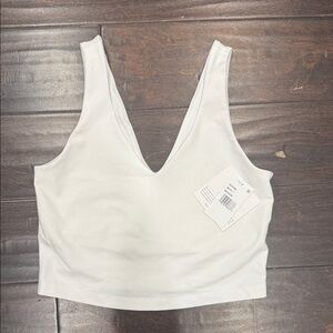 Beyond Yoga Women's White V-Neck Top